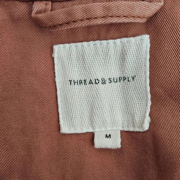 Thread & Supply Cargo Utility Jacket Canyon Rose Long Sleeve Zip Cinched - Picture 5 of 7